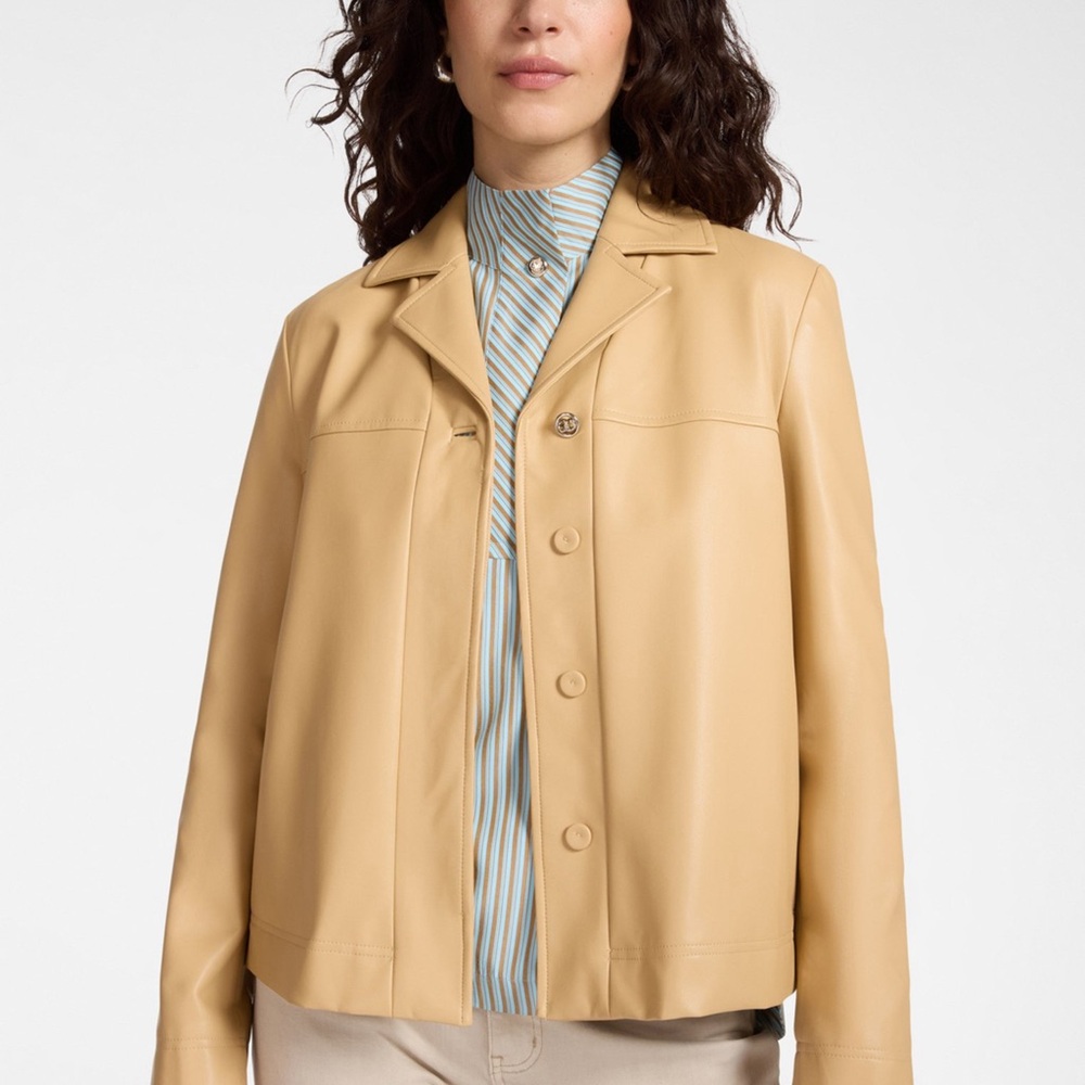 Classic Tan Leather Jacket for Women